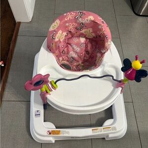 Pink Baby Walker with Butterfly Design